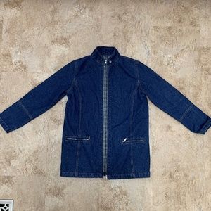 Vintage Flannel Lined Jean zip-up Jacket Hobo Chic